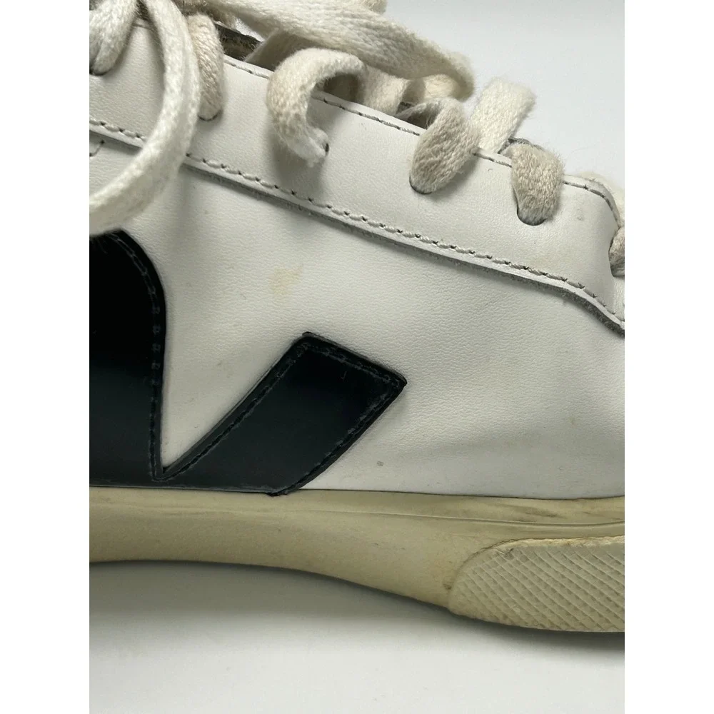 Veja Esplar Sneakers White Black Leather Low Top Lace Up Shoes